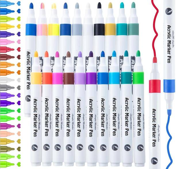 Harinder 18 Shades Acrylic Brush Marker Pens Set for Coloring, Calligraphy & Art