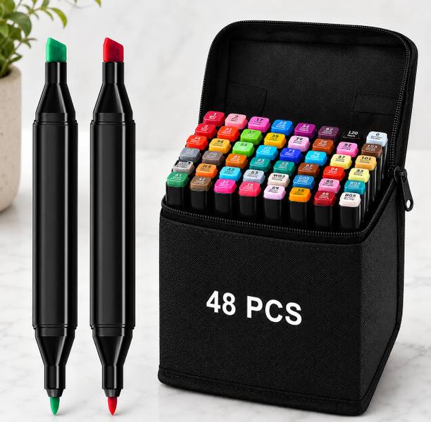 Cutesky 48 Shades Professional Alcohol Marker Pen Set