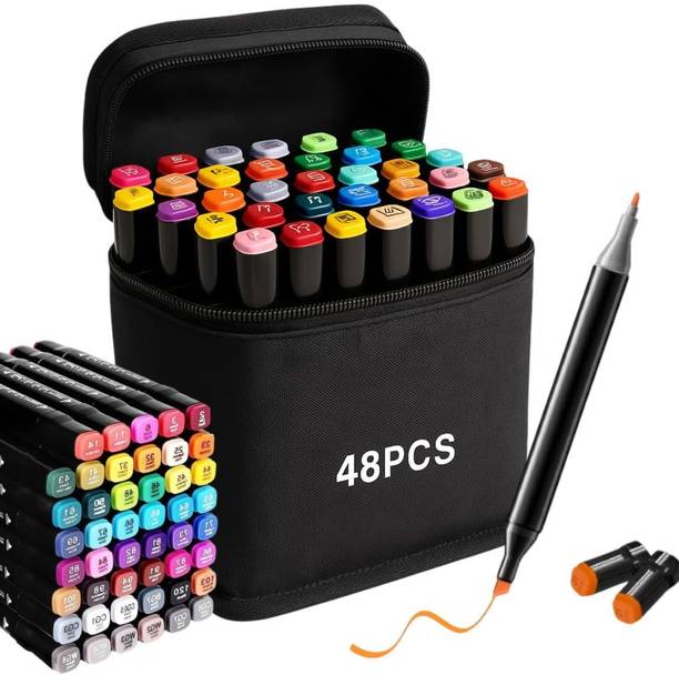 Wynhard Color Marker Set 48 Pcs Marker Pen Set Alcohol Markers for Drawing Sketch Pen