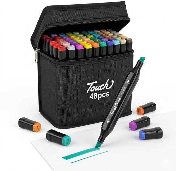 Eduwation 48 PCS Markers Dual Tips Permanent Art Markers Pen 48PCS DUAL TIP ART PEN SET