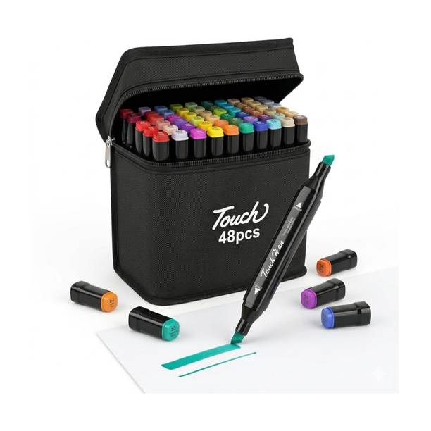 Eduwation 48 PCS Markers Dual Tips Permanent Art Markers Pen 48PCS DUAL TIP ART PEN SET