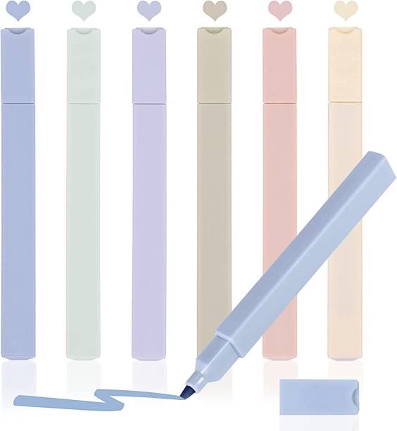 XinBoWen Aesthetic Pastel Highlighters Mild Colors With Soft Chisel Tip No Bleed Dry Fast