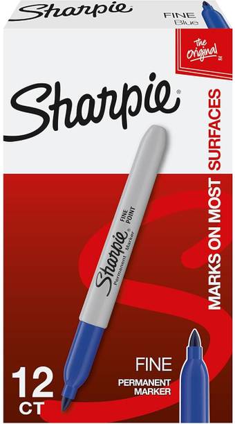 Sharpie ermanent Markers, Fine Point, Blue, 12-Count
