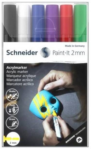 schneider Permanent Acrylic Marker Pen 2MM Bullet Tip For Wood , Canvas , Metal , Stone