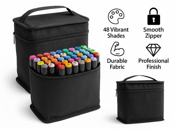 TRISHULDHARIART : 48 Colors Dual Tip Alcohol Marker Set