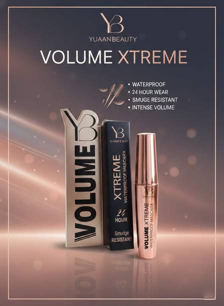 YUAANBEAUTY Volume Xtreme Waterproof Mascara 24H Long-Lasting Smudge-Proof Curl Lift Formula 10 g