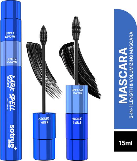 Sotrue Dark Spell 2-in-1 Length & Volumizing Mascara | 24 Hr, Waterproof & Smudge-proof 15 ml