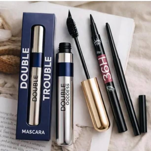 shevique 2in1 Volumizing and Lengthening Long Lasting Mascara with eyeliner and kajal 15 ml