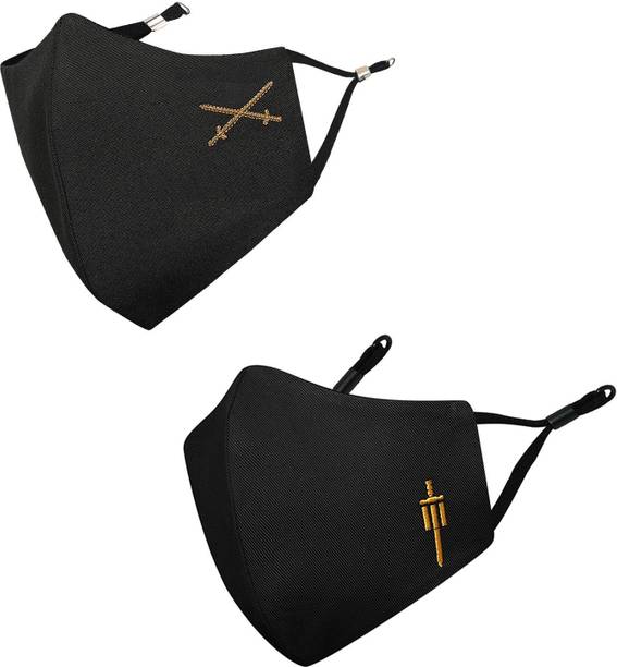 MASQ Anti-Pollution Anti-Bacterial BFE>99% 4 Layer Protective Face Mask for Man Swords_Combo_Large_02 Reusable, Washable Cloth Mask