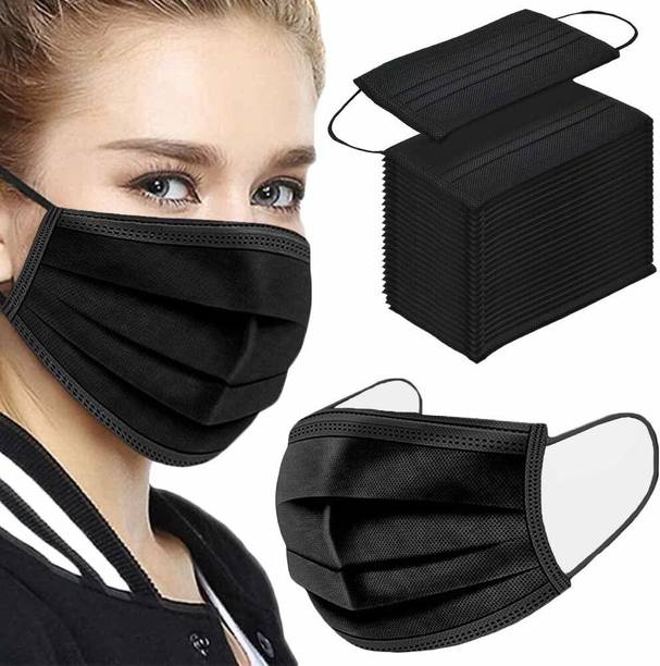 KGKR C1_womenblackmask_50pcsN1 Surgical Mask With Melt Blown Fabric Layer