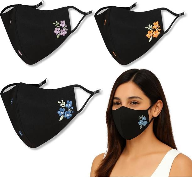 MASQ Anti-Pollution Anti-Bacterial BFE>99% 4 Layer Protective Face Mask Girl & Women Floral Washable Cloth Mask With Melt Blown Fabric Layer