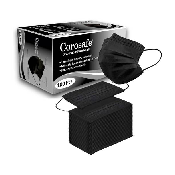 Corosafe Mask With Nose Clip 3 Layer Face Mask Surgical Mask With Melt Blown Fabric Layer