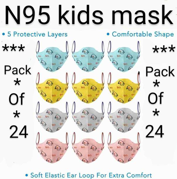 KGKR 5 Layers Protraction of Anti Dust/Pollution and Bacteria, 95% Hard Filtration, N95 kids mask Reusable, Washable, Water Resistant