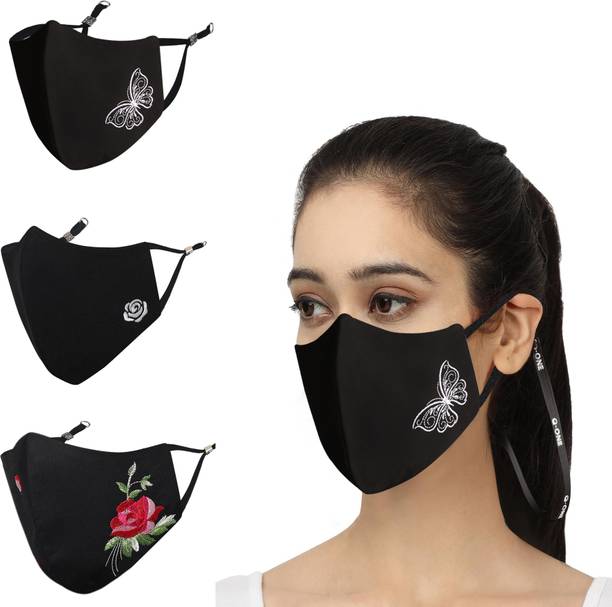 MASQ Black_Rose_Combo_03 Washable Cloth Mask