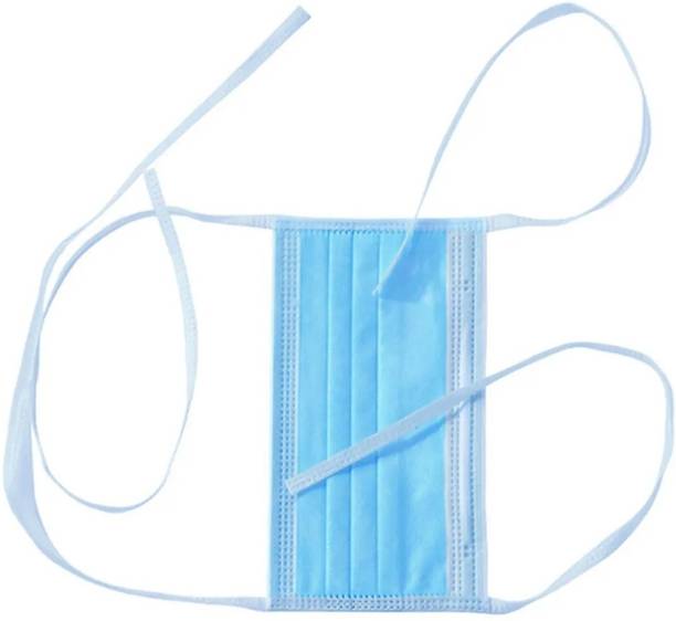 MR GLOVE Blue Respirator Tie Mask With Nose Pin Disposable 3Ply Pharmaceutical Breathable Non-Washable, Non-Reusable