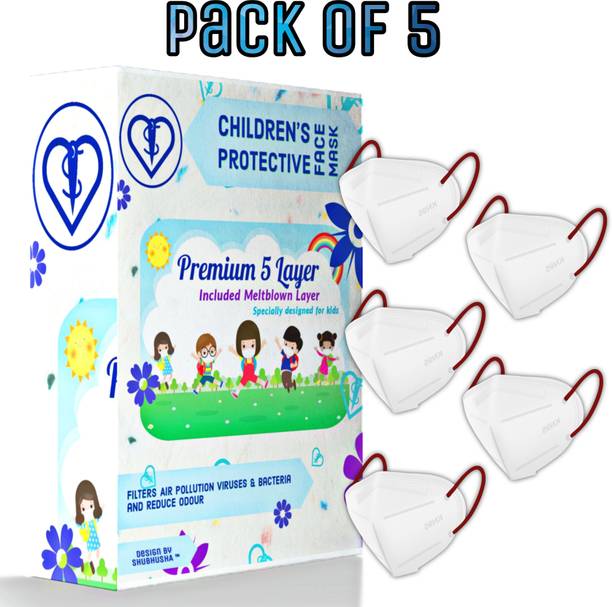 SUBHUSHA color mask for child Reusable Washable Face Mask Breathable pack of 5 SBS_N95_Plain_White-5pcs Reusable, Washable Cloth Mask With Melt Blown Fabric Layer