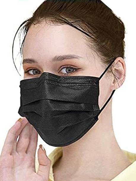 KGKR D4_Black _mask_50pcs_w2 Surgical Mask With Melt Blown Fabric Layer