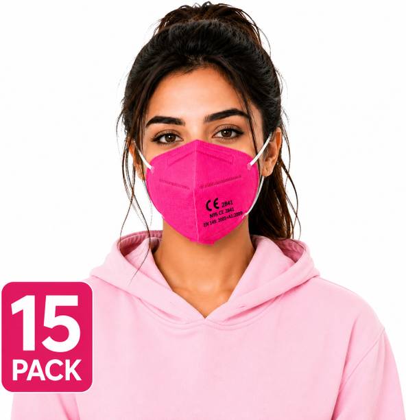 7SHIELD Pink N95 Face Mask 6 Layer CE Certified Breathable Protective Dust Mask Pollution Safety Mask, Comfortable Fit, Daily & Travel Use, Reusable, Washable