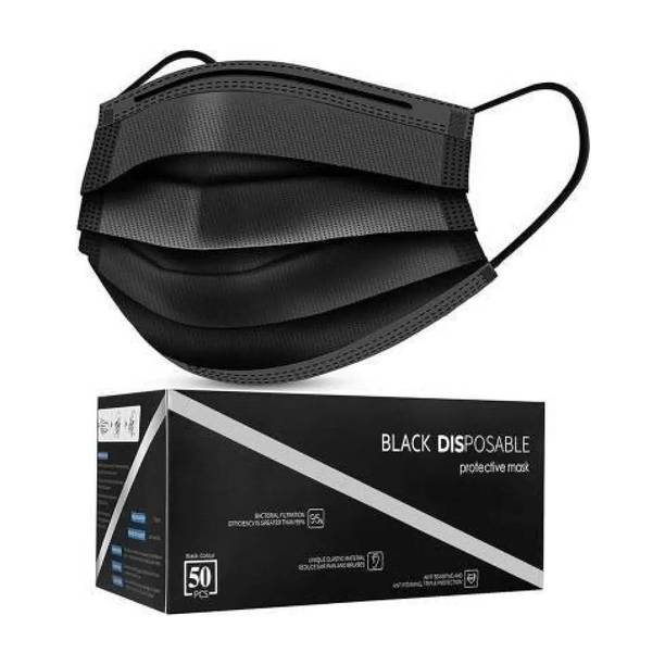 KGKR pack of 50 mask black