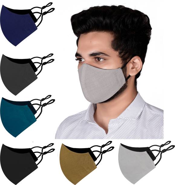 BILDOS 3 Layer Anti Pollution Mask 6 Pcs Super Breathable Cloth Mask with SMMS Filter Layer Reusable Cloth Mask With Melt Blown Fabric Layer