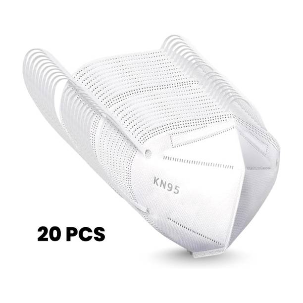 hysavio White N95 20pc KN95 Face Mask White | 5 Layer High Filtration Respirator Mask for Dust, Pollution, Smoke & Daily Protection Reusable, Washable, Water Resistant