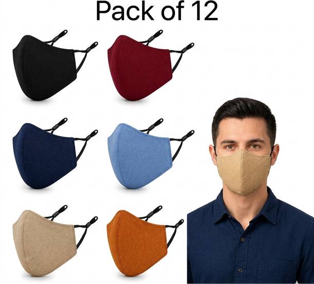 Vaghani 4 Layer Anti Pollution Premium Quality Mask 3 Layer Anti Pollution Mask 12 Pcs Super Breathable premium Cloth Cotton Mask Reusable, Washable Cloth Mask With Melt Blown Fabric Layer