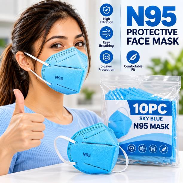 tick mark N95 Face Mask for Adults, Protective Respirator for Men and Women, Suitable for Office, Hospital, Travel and Outdoor Activities Washable, Reusable, Water Resistant