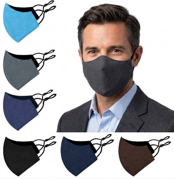 Vaghani 3 Layer Anti Pollution Primium Mask 3 Layer Anti Pollution Mask 6 Pcs Super Breathable Cloth Cotton Primium Mask Washable, Reusable Cloth Mask With Melt Blown Fabric Layer