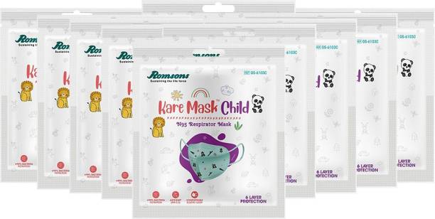 Romsons Kare Mask Child, N95 Respirators Kare Mask Child, N95 Respirators, with 6 Layer Protection (10 Pieces)