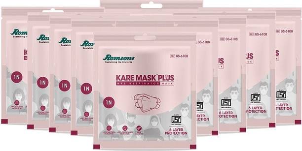Romsons Kare Mask Plus, N95 Respirators Kare Mask Plus, N95 Respirators, with 6 Layer Protection (10 Pieces)