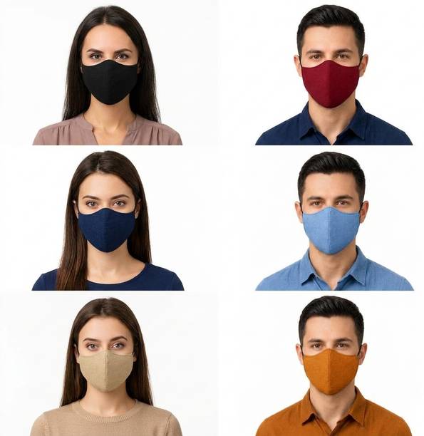 Vaghani 4 Layer Anti Pollution export Quality Mask 4 Layer Anti Pollution Mask 6 Pcs Super Breathable premium Cloth Cotton Mask Reusable, Washable Cloth Mask With Melt Blown Fabric Layer