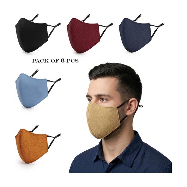 Vaghani 3 Layer Anti Pollution Primium Mask 3 Layer Anti Pollution Mask 6 Pcs Super Breathable Cloth Cotton Primium Mask Washable, Reusable Cloth Mask With Melt Blown Fabric Layer