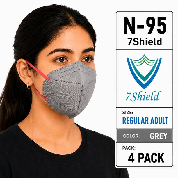 7SHIELD Grey N95 Medical Mask High-Performance Healthcare and Personal Use 6-Ply Grey N-95 Washable, Reusable, Water Resistant