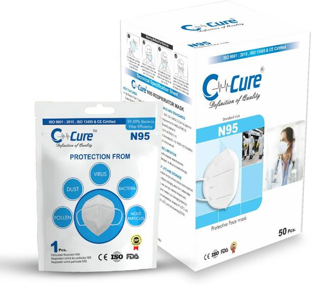 C-Cure N95 Face Mask, 5 Layer of Filter Protection, ISO Certified N95/ FF2 Mask CZDN95FM-5 Water Resistant, Washable Surgical Mask With Melt Blown Fabric Layer