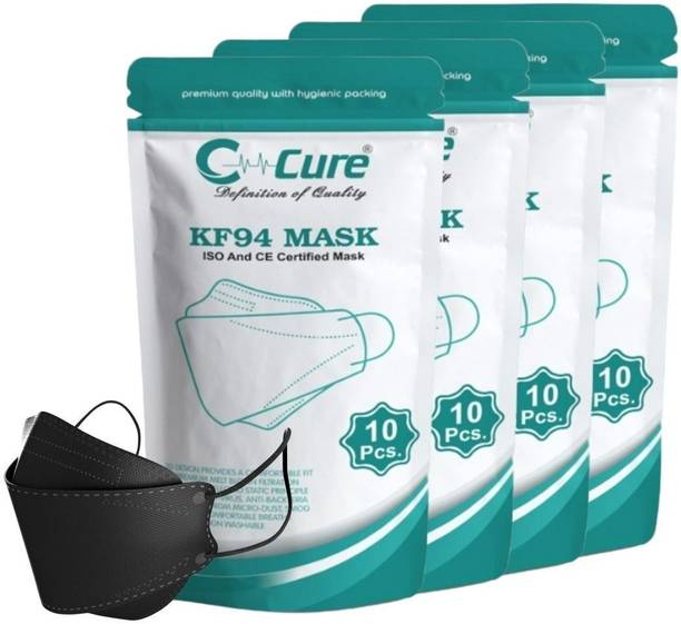 C-Cure KF94 Mask for Adult, 4 Layer Filtration, Comfortable Ear loops, Breathable CCKF94FM-40B Reusable