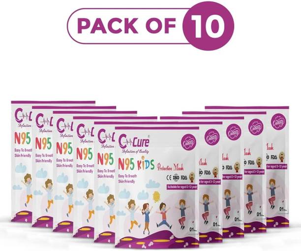 C-Cure N95 Mask For Kids, For 3 to 12 Yrs Children CN95KFM-10 Washable, Reusable Surgical Mask