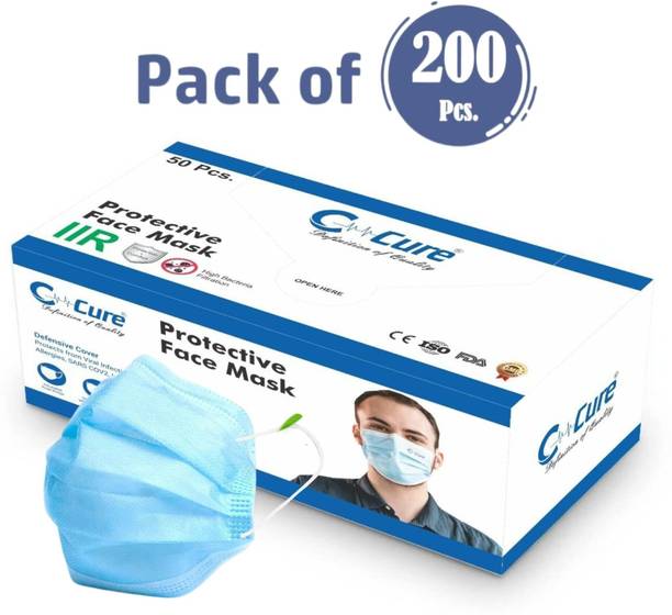 C-Cure IIR 3-Ply Surgical Face Mask with Meltblown Filter for Unisex Use For Pollution Protection Surgical Mask With Melt Blown Fabric Layer