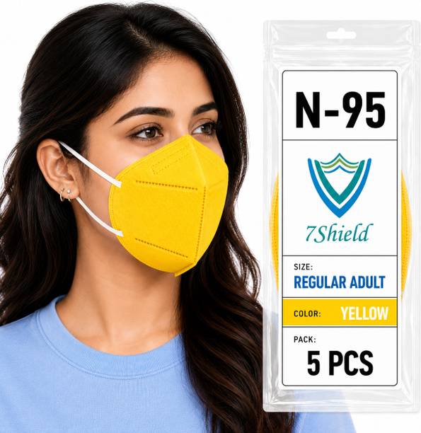 7SHIELD Yellow N95, Medical Mask High-Performance Healthcare and Personal Use 6-Ply Yellow N-95 Washable, Reusable, Water Resistant