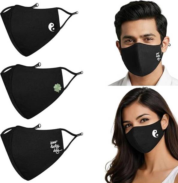 MASQ Anti-Pollution Anti-Bacterial BFE>99% 4 Layer Protective Face Mask Girl & Women Lucky_Combo_03 Washable Cloth Mask With Melt Blown Fabric Layer