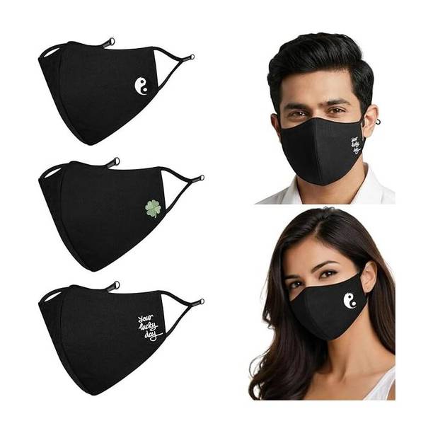 MASQ Anti-Pollution Anti-Bacterial BFE>99% 4 Layer Protective Face Mask Girl & Women Lucky_Combo_03 Washable Cloth Mask With Melt Blown Fabric Layer
