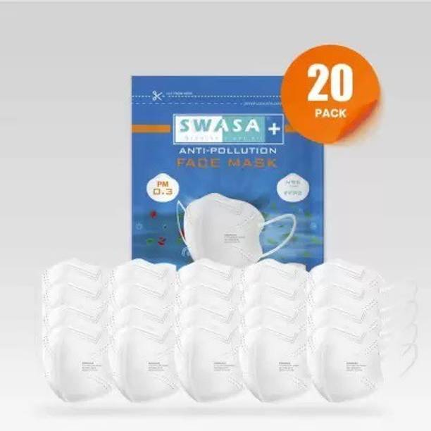SWASA N95 – PACK OF 20 from IIT KANPUR (White, Free Size, Pack of 20) N95 – PACK OF 20 from IIT KANPUR (White, Free Size, Pack of 20) Reusable