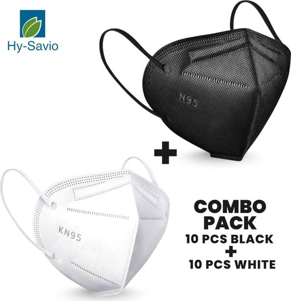 hysavio N95 Face Mask Combo Pack, Protective Respirator Masks for Dust, Pollution, Airborne Particles, Construction, Travel, Outdoor Activities&Everyday Protection Washable, Reusable, Water Resistant