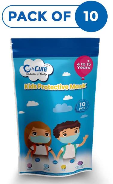 C-Cure 3 Ply Non-Woven Kids Face Mask For Boys And Girls With Adjustable Nose Pin And Ultra Soft Layers Surgical Mask With Melt Blown Fabric Layer