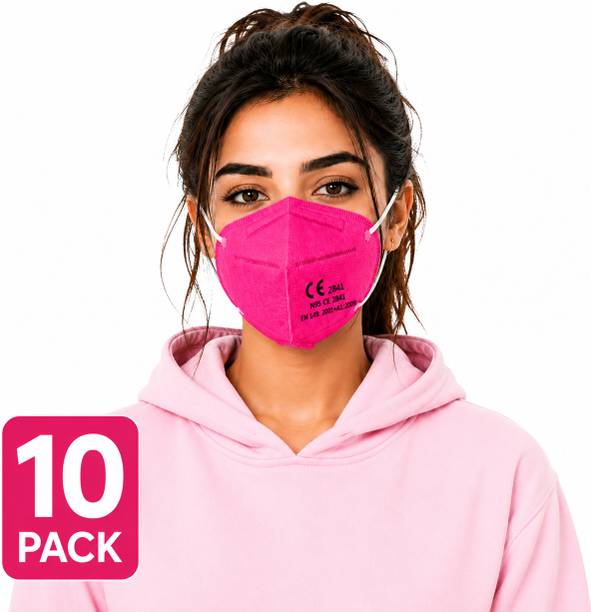 7SHIELD Pink N95 Face Mask 6 Layer CE Certified Breathable Protective Dust Mask Pollution Safety Mask, Comfortable Fit, Daily & Travel Use, Reusable, Washable