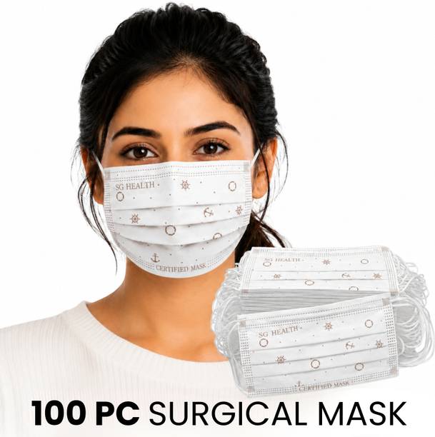 tick mark Medical Disposable Surgical Face Mask 3 Ply, Soft Breathable Protective Mask for Men Women, Earloop Mask for Hospital Clinic Travel and Daily Use Water Resistant, Non-Washable, Non-Reusable
