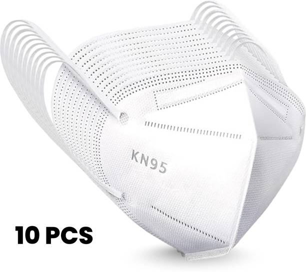 hysavio White N95 10pc N95 Face Mask for Men & Women | Breathable 5 Layer Mask for Pollution Protection Reusable, Washable, Water Resistant