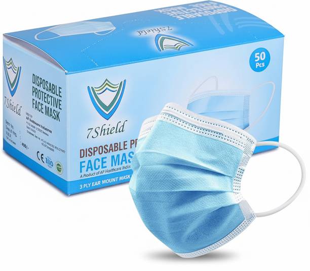 7SHIELD Surgical Mask With Melt Blown Fabric Layer 3Layered Melt Blown Mask Water Resistant Surgical Mask With Melt Blown Fabric Layer