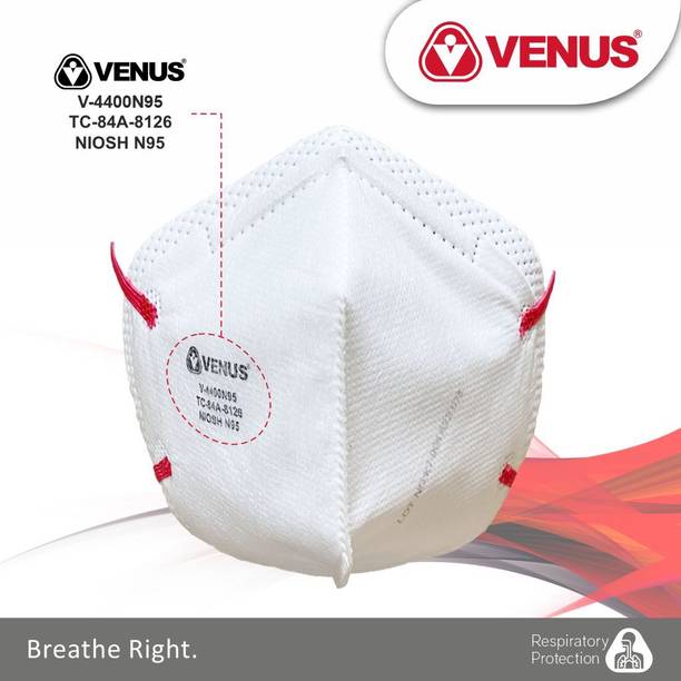 Venus V-Shwas V-4400 N95 White fold flat Face Mask NIOSH N95 Approved V-4400 N95