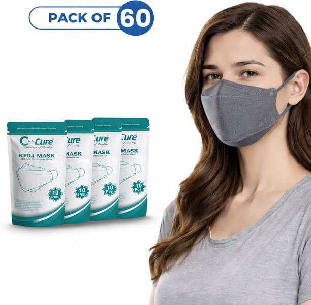 C-Cure KF94 Mask for Adult, 4 Layer Filtration, Comfortable Ear loops, Breathable CCKF94FM-G60 Reusable, Washable, Water Resistant