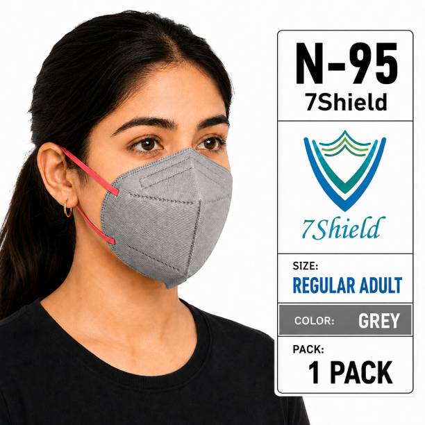 7SHIELD Grey N95 Medical Mask High-Performance Healthcare and Personal Use 6-Ply Grey N-95 Washable, Reusable, Water Resistant